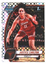 Justice Carlton 2024-25 Bowman Chrome University Basketball 1st #38 X-Factor
