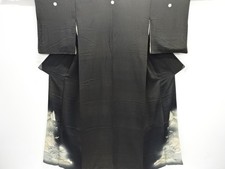 7580310: JAPANESE KIMONO / ANTIQUE TOMESODE / SILK / KINSHA / EMBROIDERY / SCENE