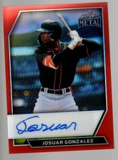 2026 Leaf Metal Base Autograph Prismatic Red #BA-JG1 Josuar Gonzalez 1/4