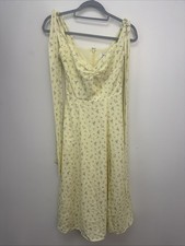 House of CB Alicia Lemon Floral Print Midi Sundress Size M