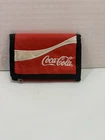 Coca Cola Wave Wallet Red Tri-Fold 1980s Classic Coke Wallet Vintage Used
