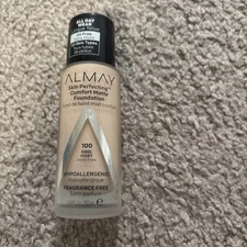 1,-ALMAY SKIN PERFECTING COMFORT MATTE FOUNDATION ALL DAY WEAR #100 COOL IVORY