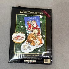 Dimensions Gold Cross Stitch Kit 8566 Santa's Wildlife Christmas Stocking NEW