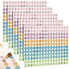 1860 Pcs Foiled Dates round Dots Stickers for Planners Small Colorful Number Dec
