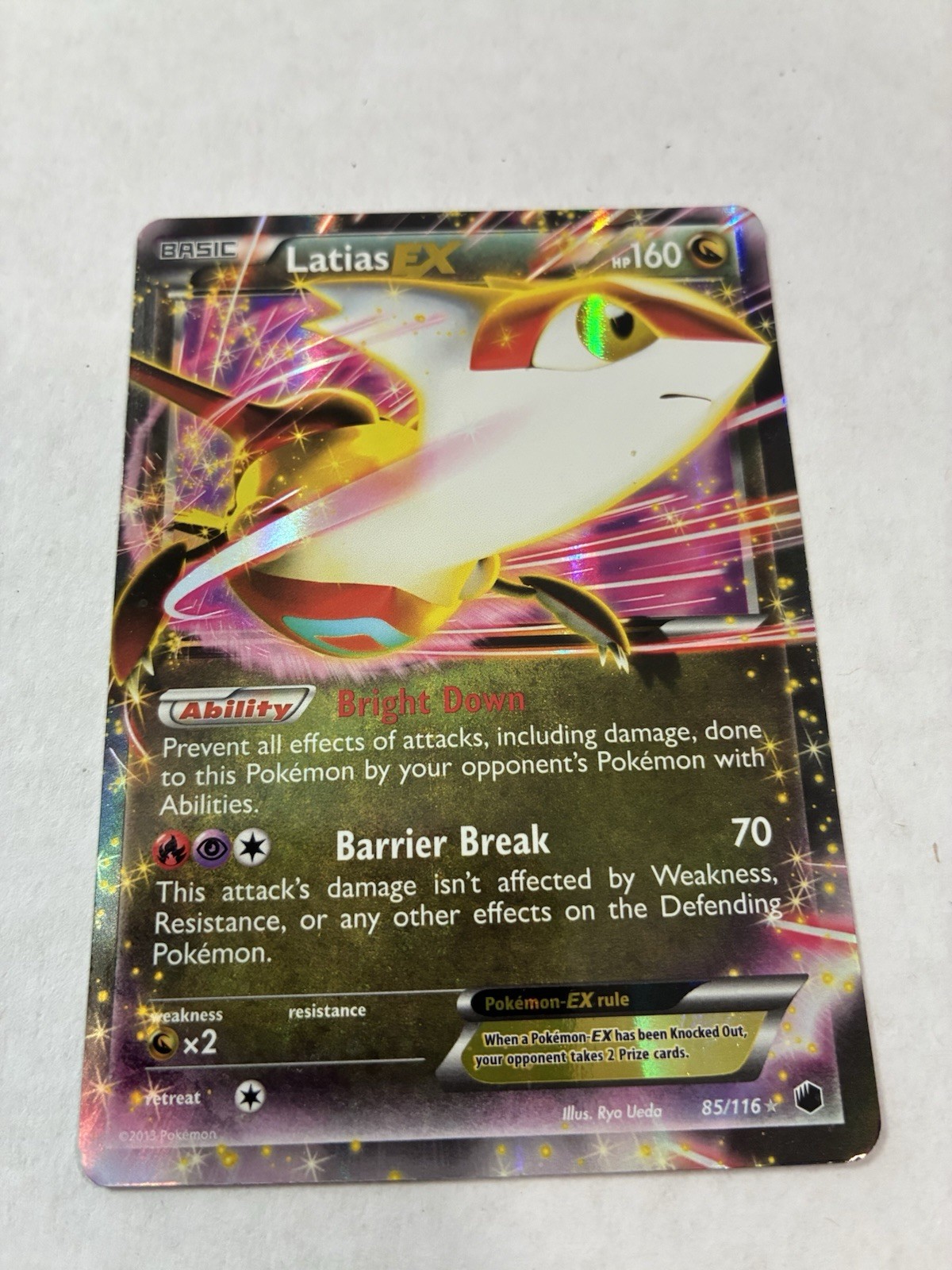 RARE! Pokemon Card Very GOOD Latias EX Plasma Freeze 85/116 Holo EX Rare