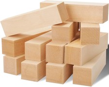 12 Pack Unfinished Basswood Carving Blocks Kit, Rectangular Wooden Blocks for DI