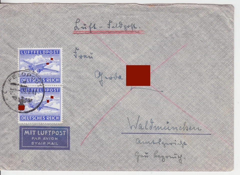 DR - Bestand von 16 (!!) Feldpostbriefen- karten, viel LUFTPOST - bitte ansehen. - Bild 4 von 4
