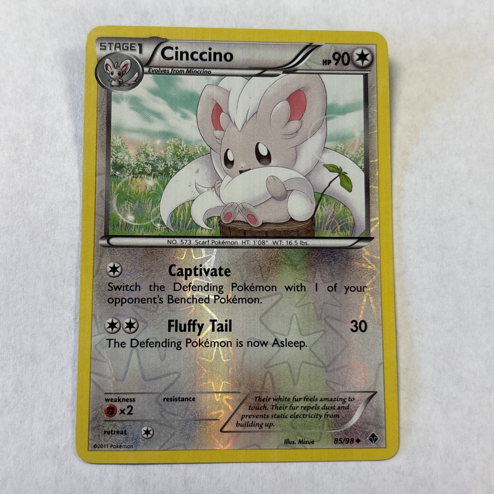 Cinccino Pokemon TCG Emerging Powers Reverse Holo Card #85/98 DMG