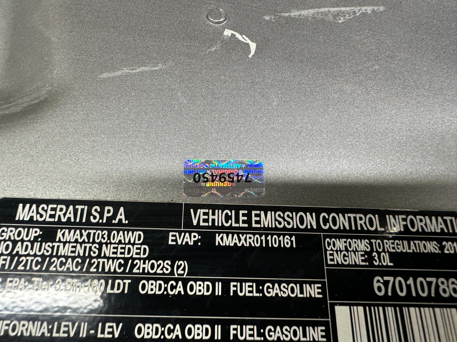 2017 2018 2019 2020 2021 2022 2023 2024 MASERATI LEVANTE HOOD PANEL SHELL OEM