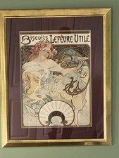 Alphonse Mucha ORIGINAL 1897 “Biscuits Lefevre-Utile Calendar” Stone Lithograph