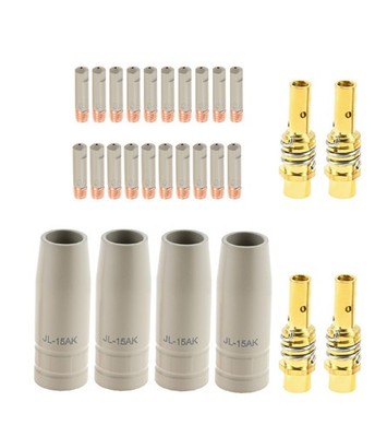 28 PCS 15Ak Coating Protection Nozzle Set Welding Slag Torch Tip Holder Mig