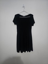 Black Ribbed Skater Dress