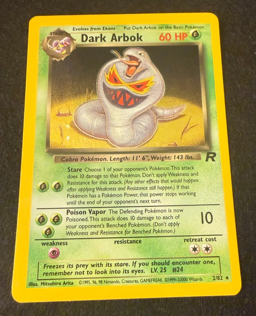 2000 Pokemon Dark Arbok 2/82 Team Rocket Hologram NrMt/Mt