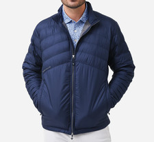 Peter Millar Navy Blue All Course Jacket MF22EZ16 Golf Full-Zip Quilted NWT S