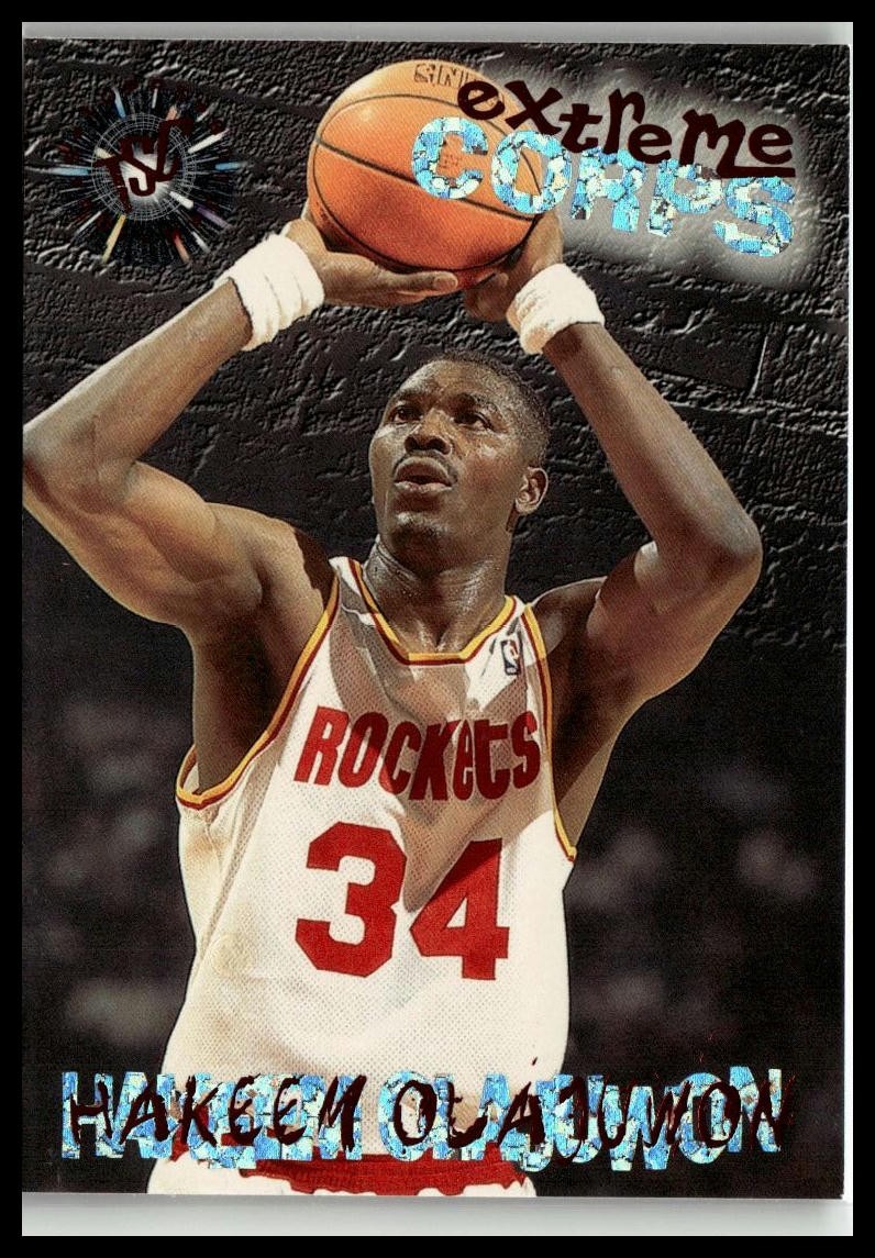 1995-96 Stadium Club #110 Hakeem Olajuwon
