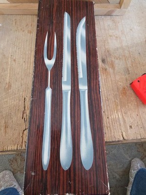 Vintage ''Silhouette'' 3-pc Hollow Handle Stainless Steel Carving Set