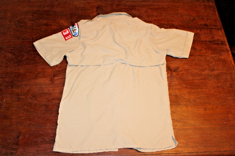 Boy Scouts of America BSA Men's Shirt Tan Small Vented Poly Microfiber Sewn Pa - Image 4 of 4