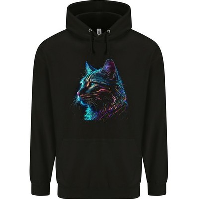 Eine Fantasie Katze Mit Coolen Farben 3 Kinder Kinder Kapuzenpullover