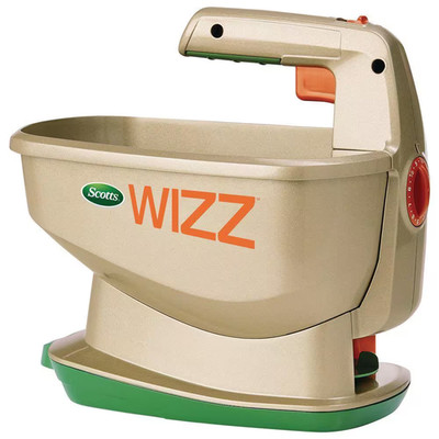 Wizz Spreader Holds up to 2,500 Sq. Ft. of Product, Handheld Spreader for Grass