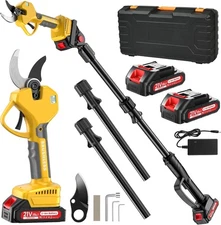 Electric Pruning Shears Cordless 2.0 Inches & Electric Pole Pruner 2-IN-1 wit...