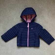 Girls Joules Size 2year Zip up Hooded Puffer Jacket