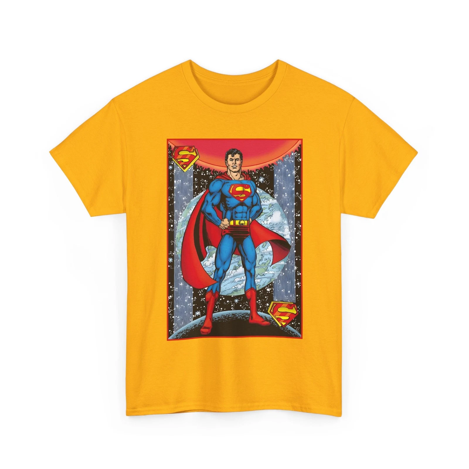 Superman T-Shirt - George Perez Justice League Postcard Art - DC Comics - 1980s