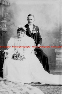 F014023 Hochzeit sitzend auf dem Stuhl Madison St Chicago USA 1890er