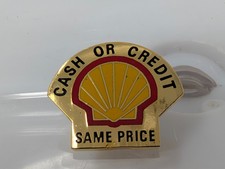 Vintage Shell Gasoline Hat/Lapel Pin – "Cash or Credit - Same Price"