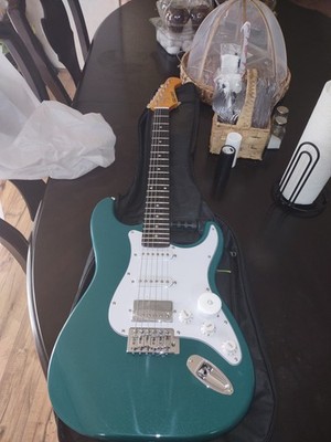 Full-Size Green Electric Guitar Starter Package with Accessories