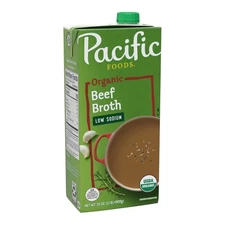Pacific Foods Low Sodium Organic Beef Broth 32oz Savory Soup Base Gluten Free