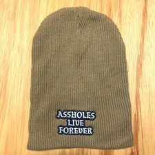 Assholes*s Live Forever Tan Beanie