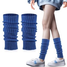 Women's Leg Warmers - 1/2 Pack 80s Retro Fashion Knit for Girls Dance Blue