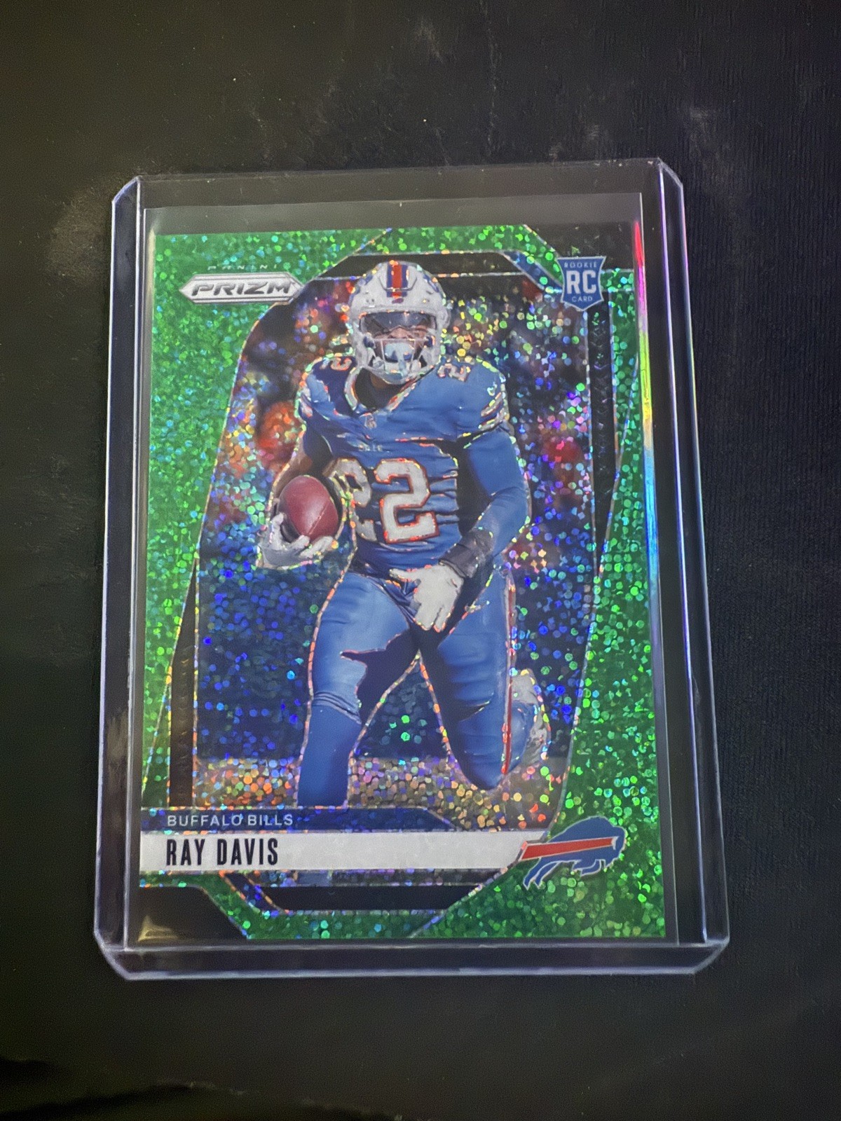 2024 Prizm Ray Davis Rookie Green Sparkle Prizm /8 SSP #382 Bills Pack Fresh!