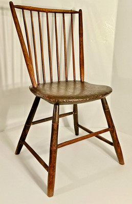 Primitive American Rod Back Windsor Chair ca 1800-1830