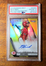 2019 Bowman's Best Gold Refractor Rece Hinds RC /50 PSA 10 PSA/DNA 10 AUTO