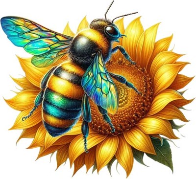 Farbe Sonnenblume Bienenkönigin Wandbild Schlafzimmer Fenster Vinyl Aufkleber Abziehbild 6 Größen