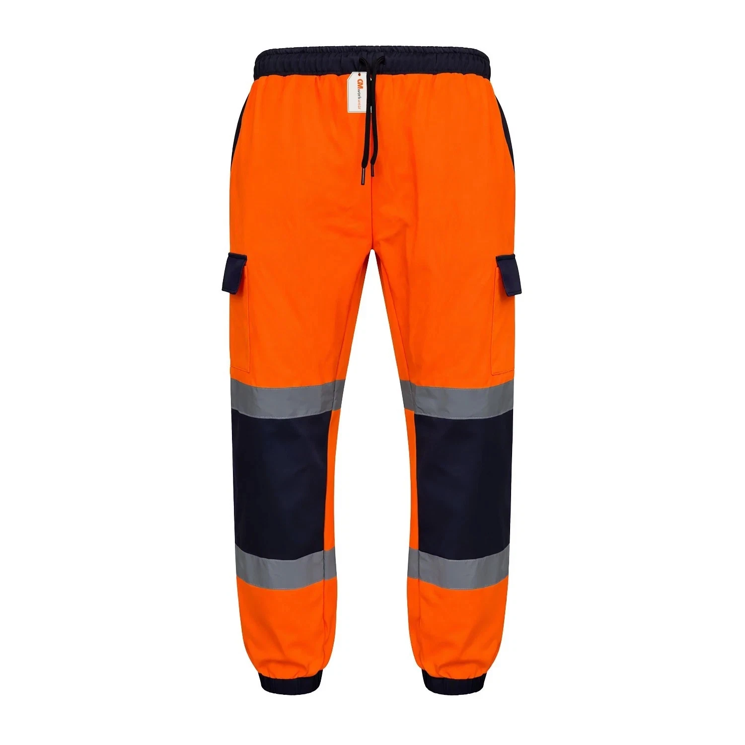 Hi-vis cargo joggers knee reinforcement and pockets