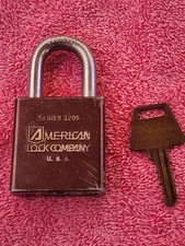 AMERICAN LOCK Co. Pad Lock Padlock USA Series 1205 w/ Key WORKING 