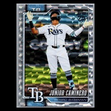 2026 Topps Baseball Series 1 #328 Junior Caminero Silver Crackleboard Foil Board