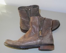 Italy MARIPE Boots Damen Schuhe Stiefeletten Biker 37 Leder Wildleder braun-grau