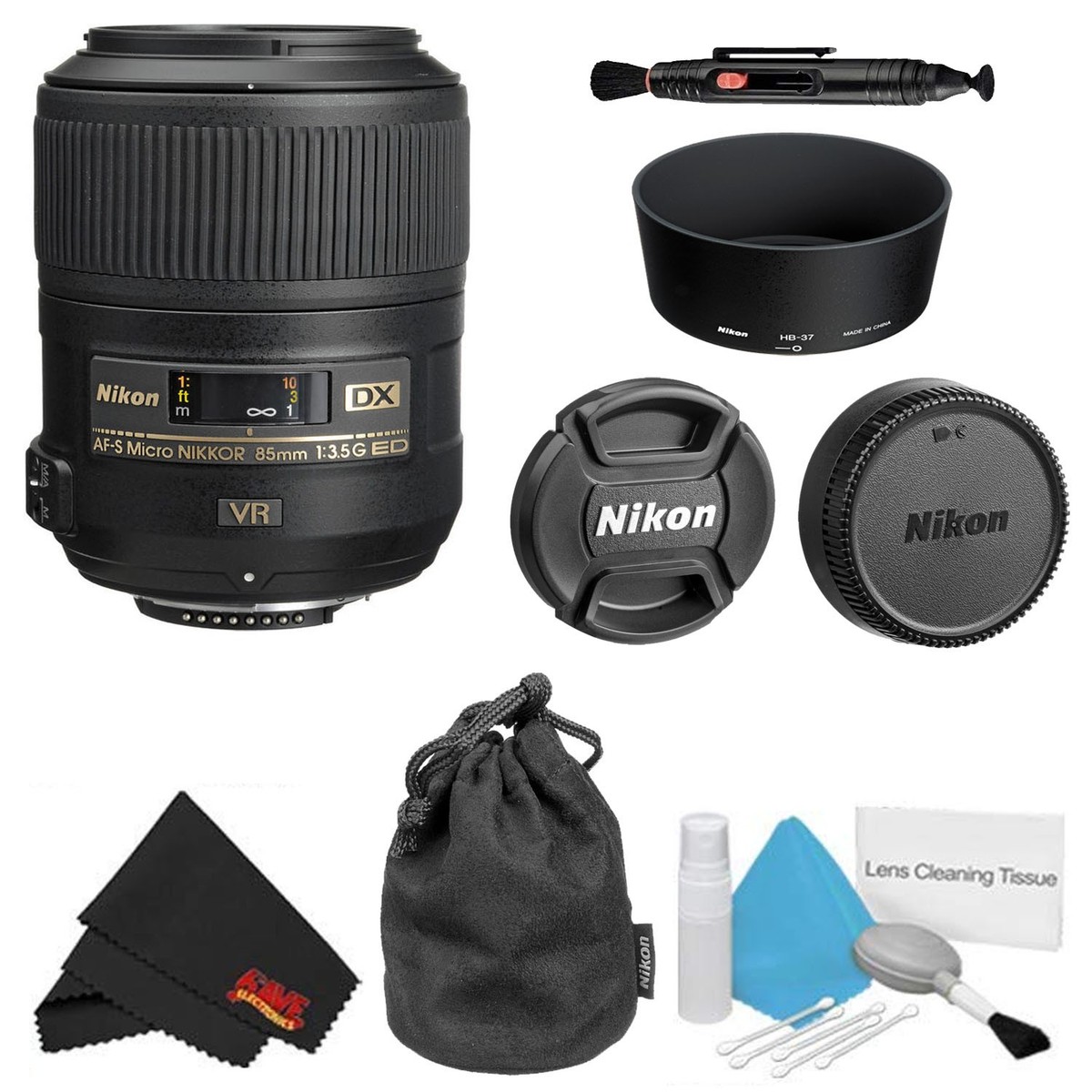 Nikon AF-S DX Micro NIKKOR 85mm f/3.5G ED VR Lens Basic Kit