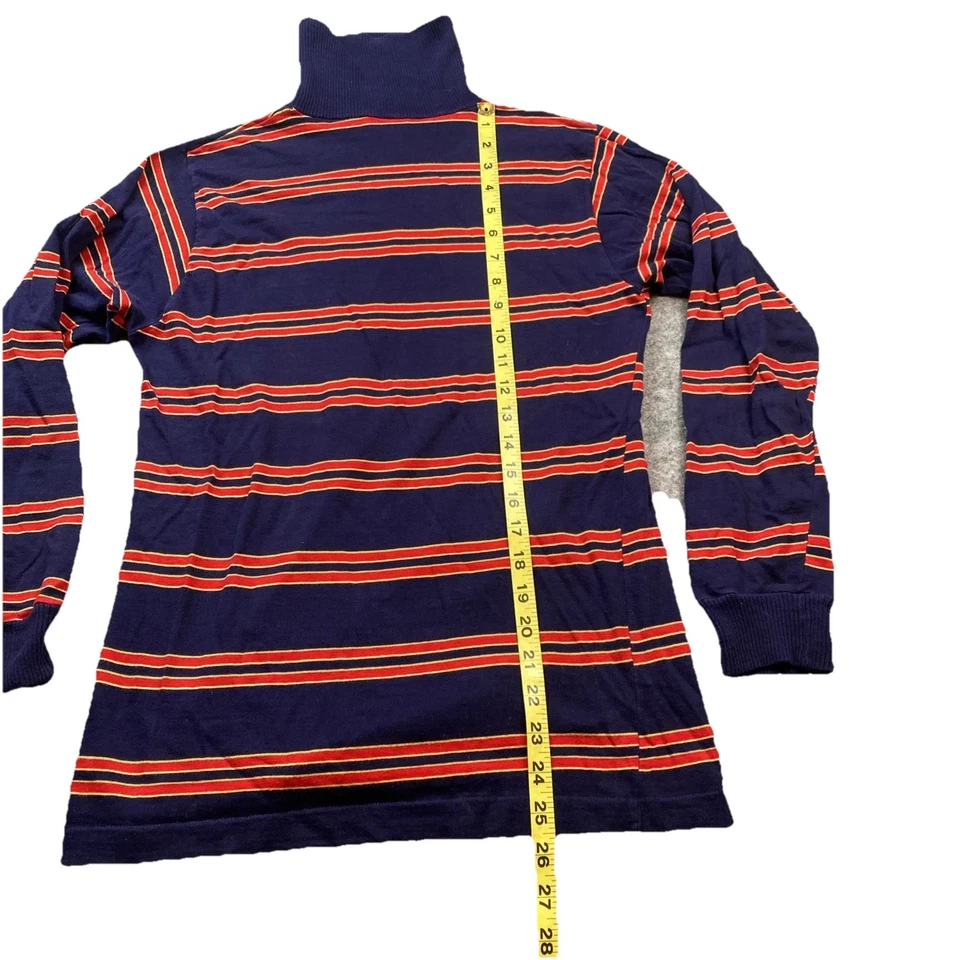 Vintage 1970s Jones NY Striped Turtleneck Shirt Long Sleeve Cotton Men's Large - Image 3 of 4