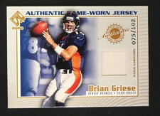 2002 Private STOCK RESERVE Game Worn Brian Griese Pacific Patch /102 #44