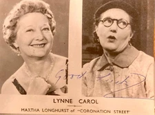LYNNE CAROL CORONATION MARTHA LONGHURST 1962 PHOTO AUTOGRAPH Signed POW#99