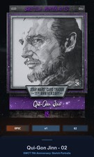 Qui-Gon Jinn Purple Star Wars Card Trader 11th Anniversary Sketch Portraits