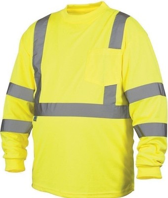 Pyramex Lumen X Class 3 Long Sleeve T-Shirt, Hi-Vis Lime