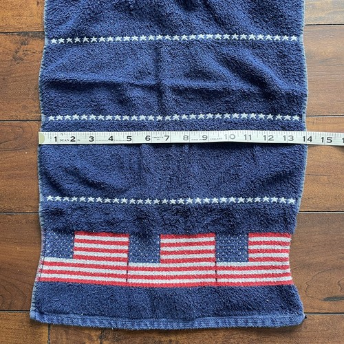Toalla de mano patriótica de colección toalla Jubileo suave juego de 2 piezas bandera azul estrellas EE. UU. - Imagen 8 de 16
