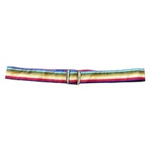 Vintage 60  s Mod Rainbow Stripe Ribbon Women  s Waist Belt 32  