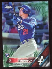 Trayce Thompson 2016 Topps Chrome Green #131 Serial #d 70/99 Los Angeles Dodgers