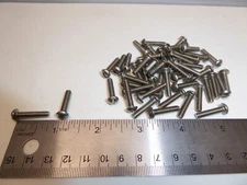 8-32 x 3/4 Round Head Slotted Machine Screw SS 18-8 VINTAGE USA Made Qty 50